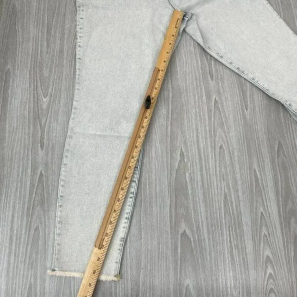 Good American Good Legs Crop Long Fray Hem High Rise Skinny Jean Light Wash 18